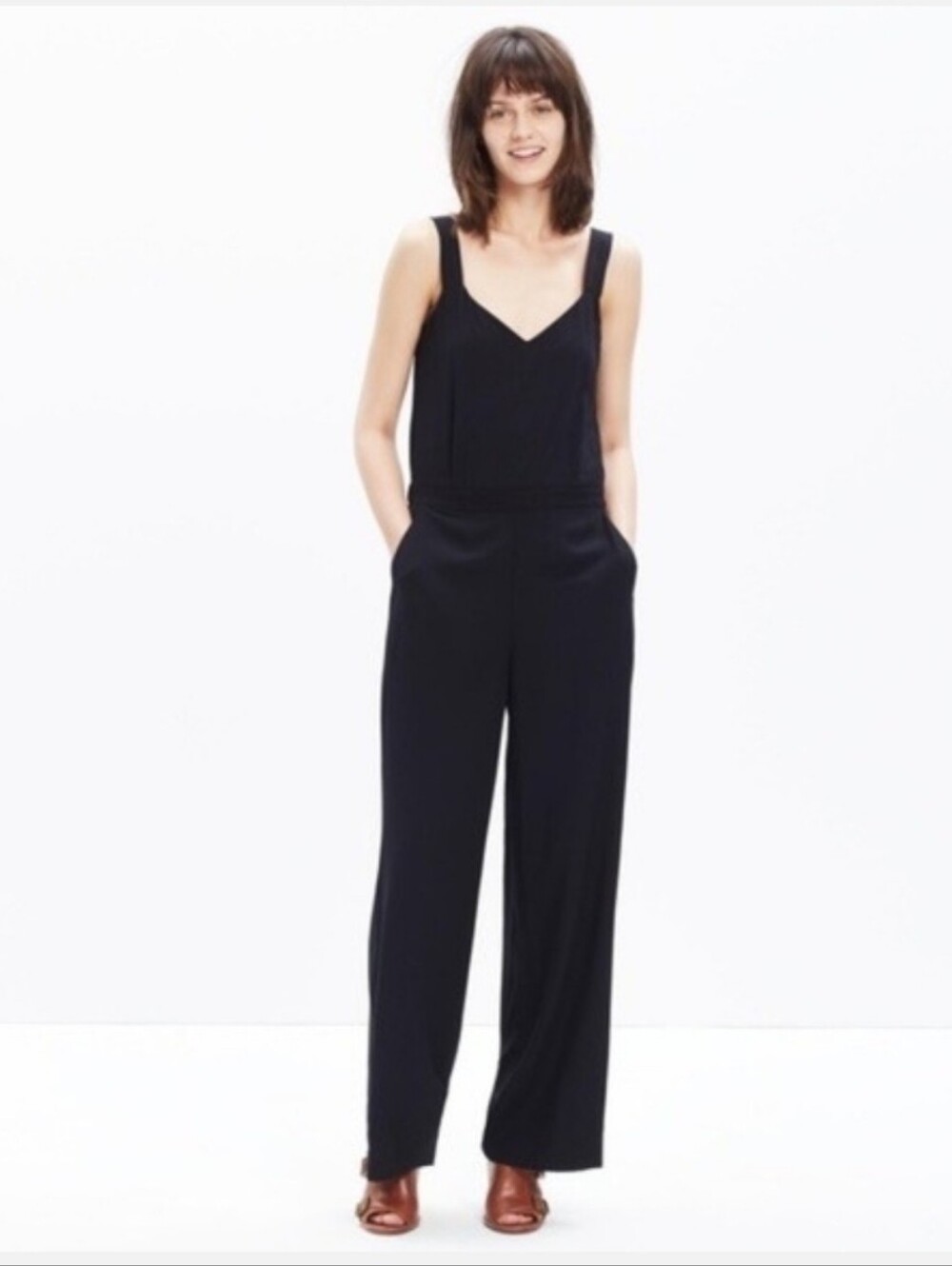 Madewell Black V-neck Jumpsuit Size Large